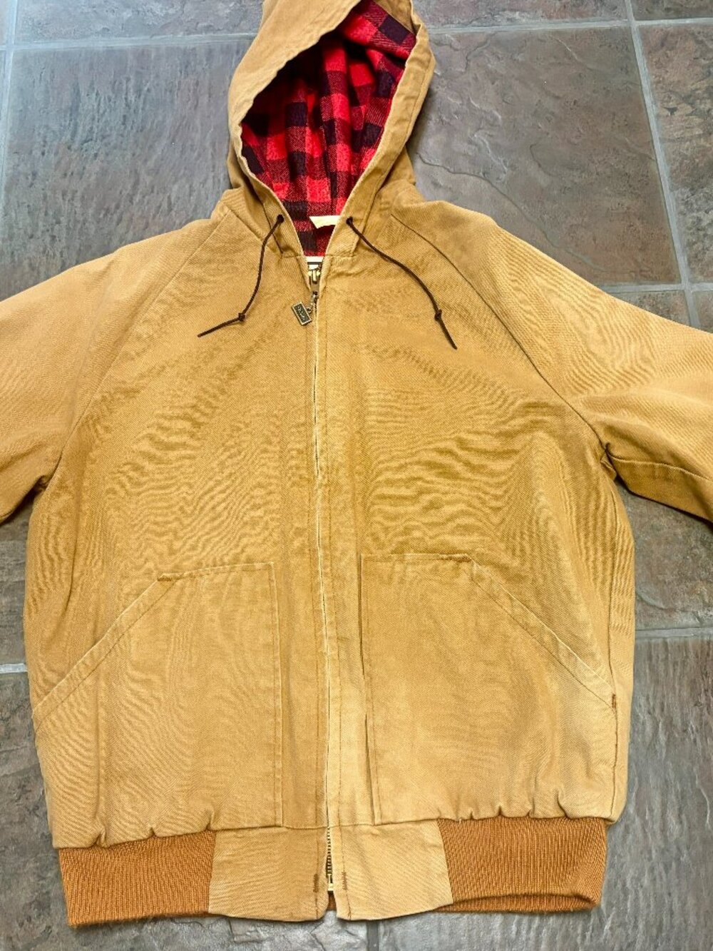 ~~Vintage Faded Walls Flannel Lined Workwear Jacket Size S/M Durable duck canva